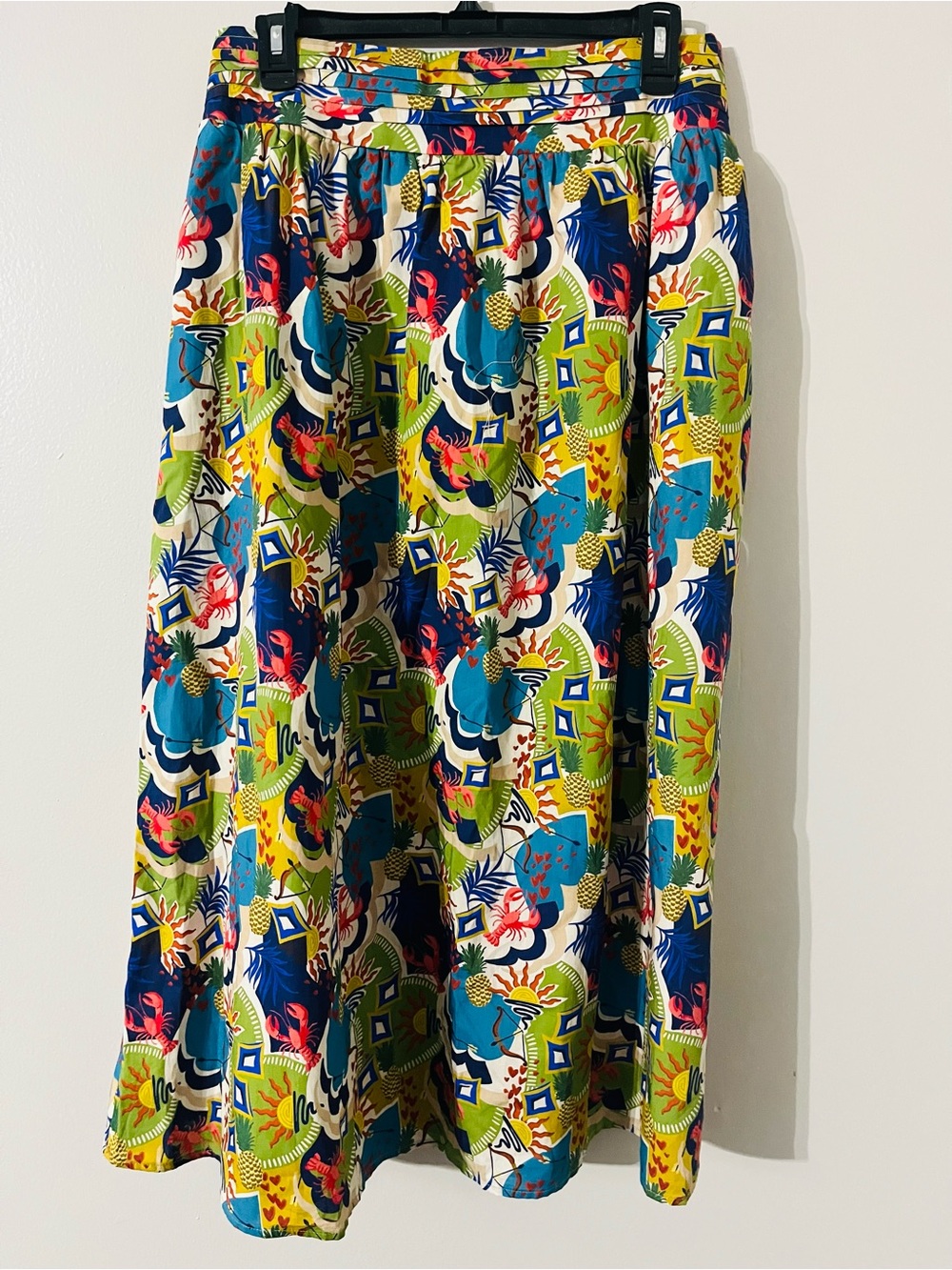 LIKE NEW MEET ME IN SANTORINI seaside harvest skirt in multicolor Sz L